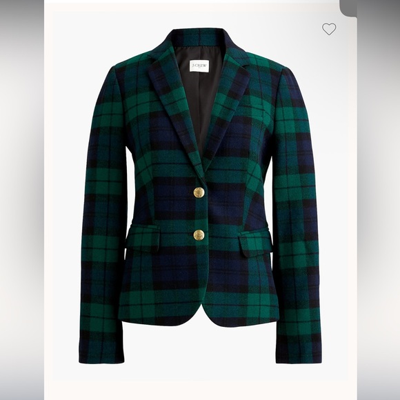 J. Crew Jackets & Blazers - J. Crew Factory Black Watch Plaid Wool Bl School Boy Blazer Academia Prep School